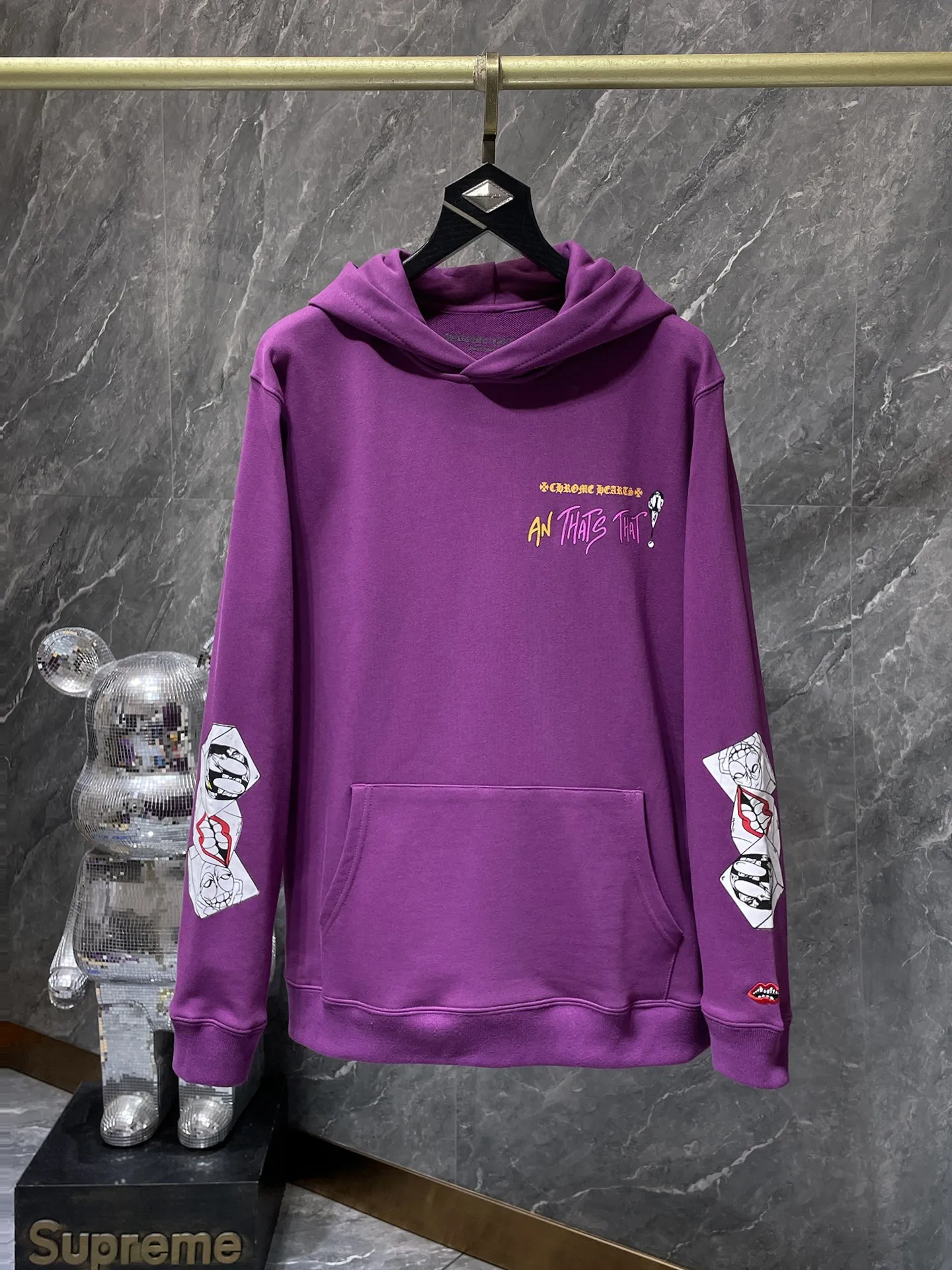 P240 Chrome Hearts 25ss High-weight, environmentally friendly and high-quality top-quality fabric Chrome Matty Boy purple hooded sweatshirt Imported environmentally friendly glue printing and dyeing Counter synchronization 1:1 replica version Recommended color: purple Size: S, M, L, XL.